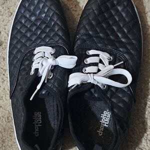 Charlotte Russe Black Quilted Sneakers Size 10